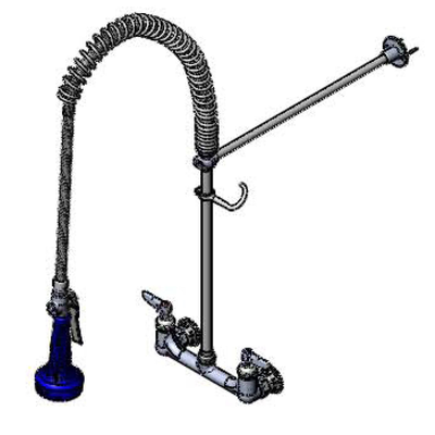 T&S Brass B-0133-CR-B08CX Pre-Rinse Unit 8" C/C Wall Mount