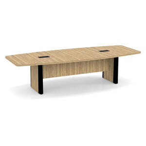 10ft Boat Shape, accent base Conference Table: ASPEN w/BLACK 