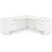 CLALD1043- Classic L-Shape Desk 71" W x 30" D with 47" Return and 2 Box/File Pedestals- White
