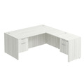 Classic L-Shape Desk 77" x 71" with 2 Box/File Pedestals - Silver Birch