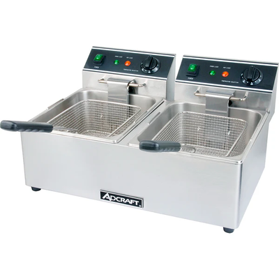 Adcraft DF-6L/2 Double Tank Countertop Fryer 