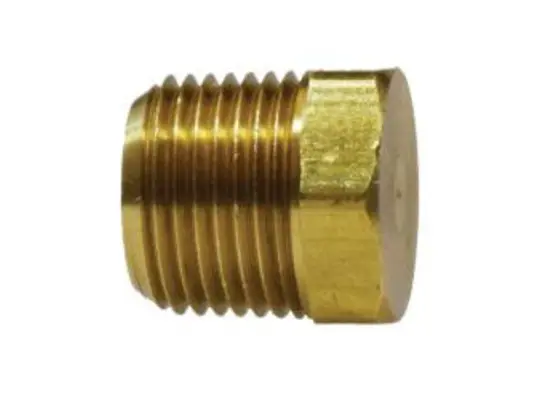 Cored Hex Head Plug, 1/8-in Male NPTF, Brass