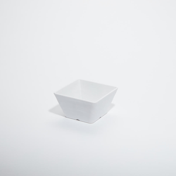 Square White Faux Slate Melamine Bowls