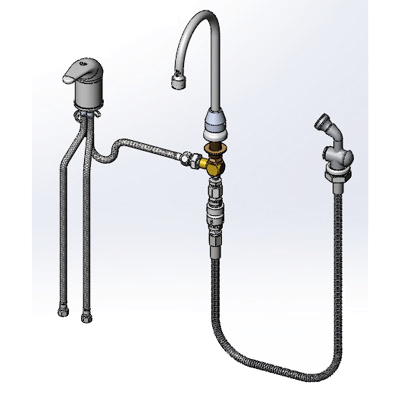 T&S Brass B-2749 Side Mount Mixing Faucet Dummy Swivel Gn