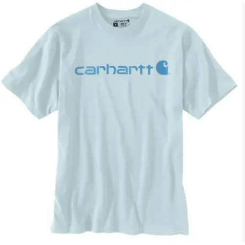 CARHARTT K195 - Loose Fit Heavyweight Short Sleeve Logo Graphic T-Shirt - Early Fog