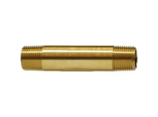 Long Nipple, 1/4-in MNPT x 1/4-in MNPT, 1-1/2 in, Brass