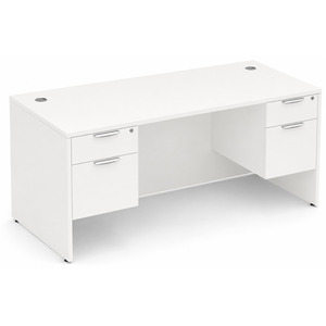CLASD1029- Classic Desk 71" W x 30" D with Two Hanging Pedestals- White