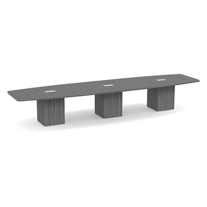16ft Boat Shape, cube base Conference Table: NEWPORT GRAY CUBBS4192NNPGNPG