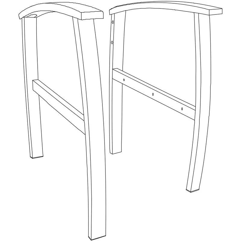 PAIR OUTER ARMS W/CAPS SILVER