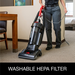 Sanitaire SC5745D in use, washable HEPA filter