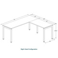 Elements L-Shape Desk 66" x 72" x 24"D - Espresso with Silver Legs