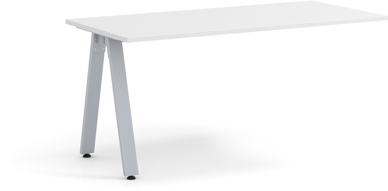 Signature Desk Return 24" x 48" - White with Silver Metal Legs