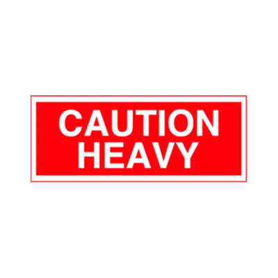 Caution Heavy Label - 2" x 5" - Red