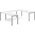 Elements U-Shape Desk 102" x 72" - White with Silver Legs