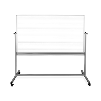 LUXOR MB7248MW 72"W x 48"H Mobile Music Whiteboard