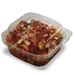 PLA-KD12 12OZ CLEAR HINGED DELI CONTAINER, JAYA COMPOSTABLE, 300/CS