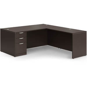 CLALD1046- Classic L-Shape Desk 71" W x 36" D with 47" Return and Box/Box/File Pedestal- Espresso