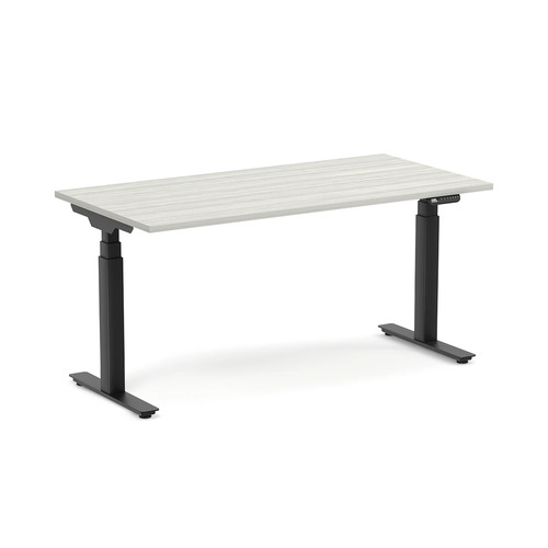 Enhance Electric Height-Adjustable Desk 30" X 60" - Silver Birch with Black Base