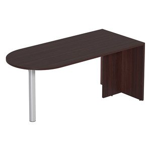 PL131 BULLET DESK w/POST - Mahogany & Silver