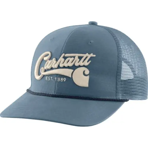 CARHARTT 106738 - Rugged Flex® Twill Mesh-Back Script Patch Cap - Thundercloud