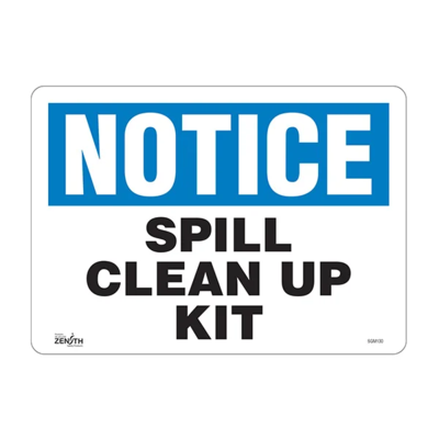 Spill Clean Up Kit Sign - 10" x 14" - Vinyl - English