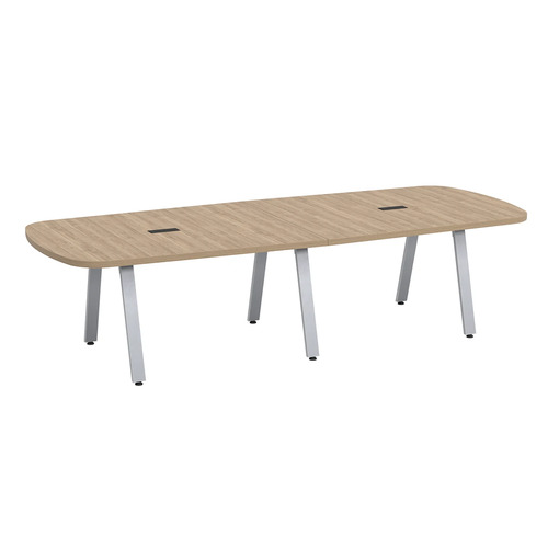 Signature Arena Conference Table 10 Foot - Aspen with Silver Metal Legs