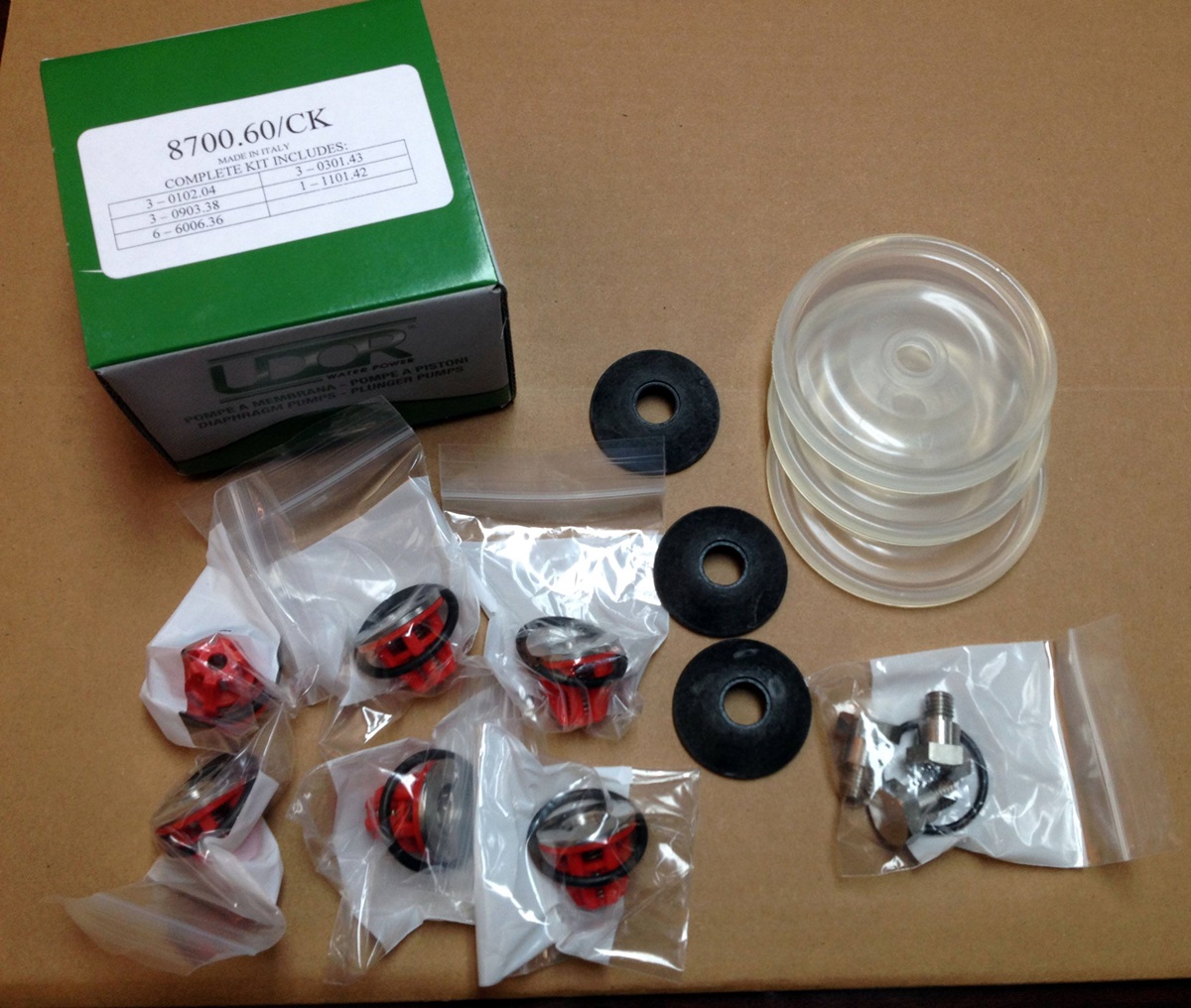 CCI UDOR Repair Kit For ZETA40 & 85 Diaphragm Pump