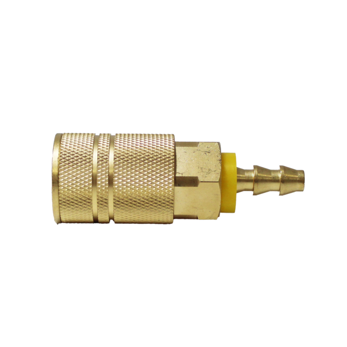 6-Ball Brass Coupler (3/8" Body, 1/4" Push On Barb) Bulk Packed