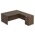 Classic L-Shape Desk 83" X 71" with Box/Box/File Pedestal - Modern Walnut