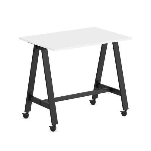 Signature Bistro Table 30" x 48" - White with Black Legs