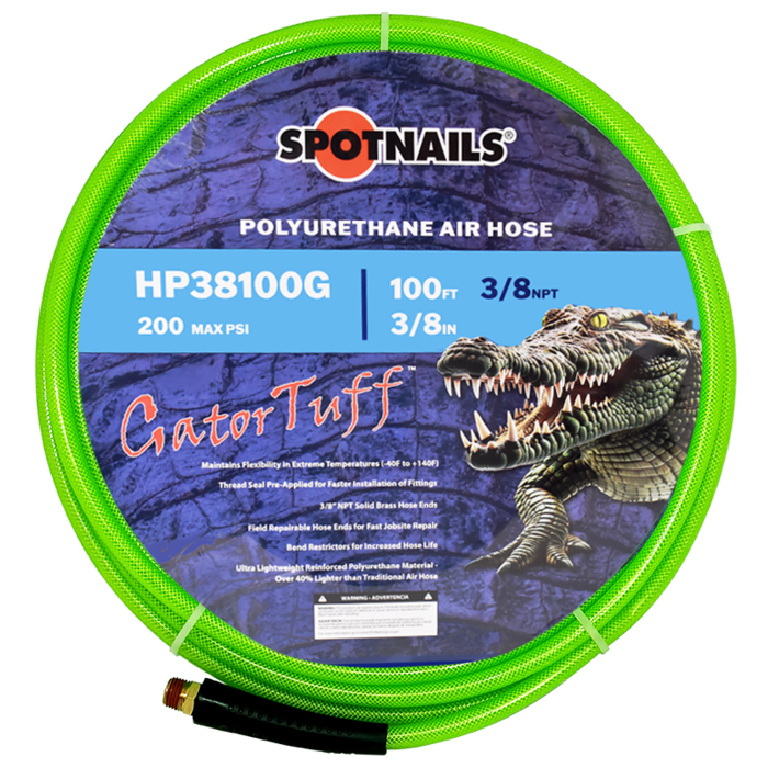 3/8" x 100' Poly Hose w/o Fittings (Green), 3/8" NPT