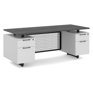 RISSD1002 RISER SERIES - 24" x 72" Double Pedestal Desk w/Modesty