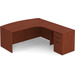 CLALD1008R- Right-Handed Bowfront L-Desk 71" W x 36" D with 47" Return and Box/Box/File Pedestal- Cherry