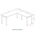 Elements L-Shape Desk 72" x 72" x 24"D - Espresso with Silver Legs