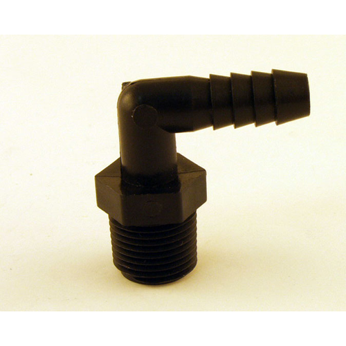 Hosebarb Elbow, Poly, 3/8"Mpt X 3/8"B