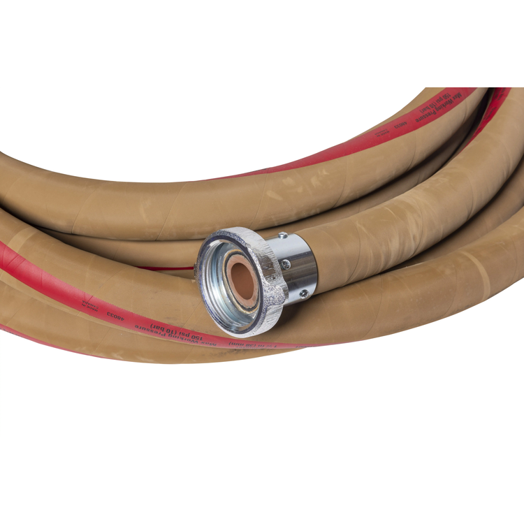 1-1/2” X 50’ Red Stripe Gunite Hose w/Steel Couplings