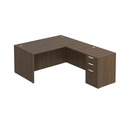 Classic L-Shape Desk 77" x 60" with Box/Box/File Pedestal - Modern Walnut