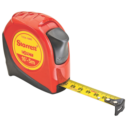 STARRETT KTX34-16ME12-OC Exact 3/4'' x 16' Metric and English Pocket Tape Style 12