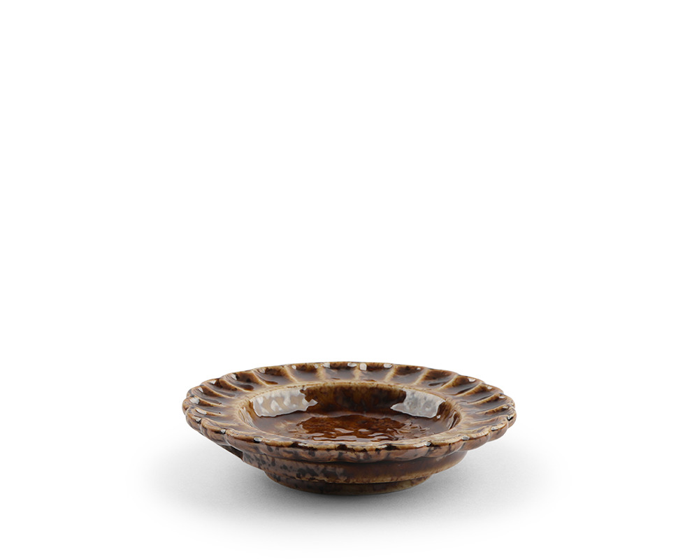 Sauce Dish Crimp Amber 3.5"