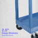 Luxor EC11HD-BU Two-Shelf Heavy-Duty Tub Utility Cart, 32" x 18"
