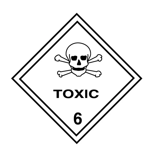 Toxic Label - Class 6.1 - 4" x 4"