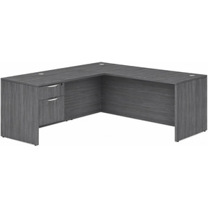 CLALD2045- Classic L-Shape Desk 71" W x 36" D with 42" Return and Box/File Pedestal- Coastal Gray