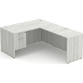 Classic L-Shape Desk 77" x 60" with Box/File Pedestal - Silver Birch
