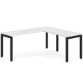 Elements L-Shape Desk 60" x 60" x 24"D - Silver Birch with Black Legs