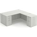 Classic L-Shape Desk 78" x 71" with 2 Full Pedestals - Silver Birch