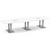  12' Classic Boat Shape Conference Table with Palmer Base - White Top, Silver Brushed Base