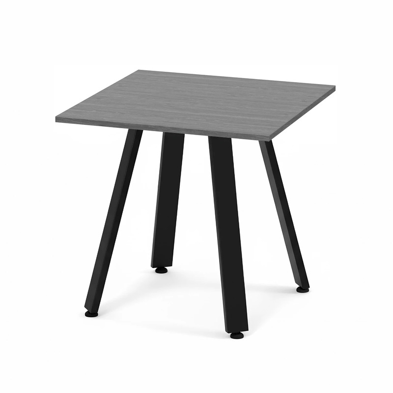 Signature Square Meeting Table 30" - Newport Grey with Black Metal Legs