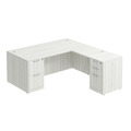 Classic L-Shape Desk 72" x 71" with 2 Full Pedestals - Silver Birch