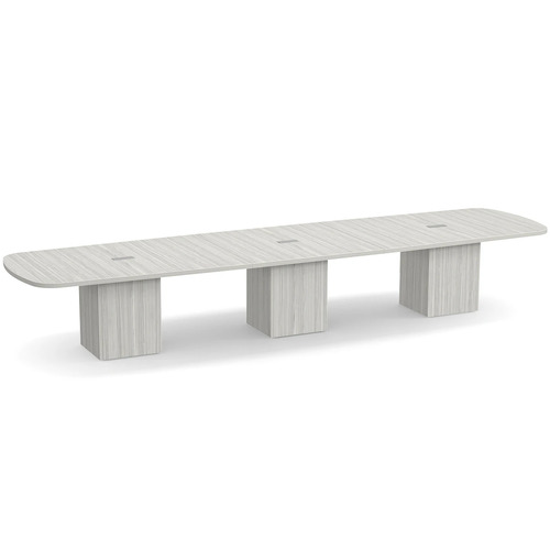 Arena Conference Table 16 Ft with Cube Base - Silver Birch