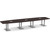  16' Classic Boat Shape Conference Table with Palmer Base - Espresso Top, Silver Brushed Base
